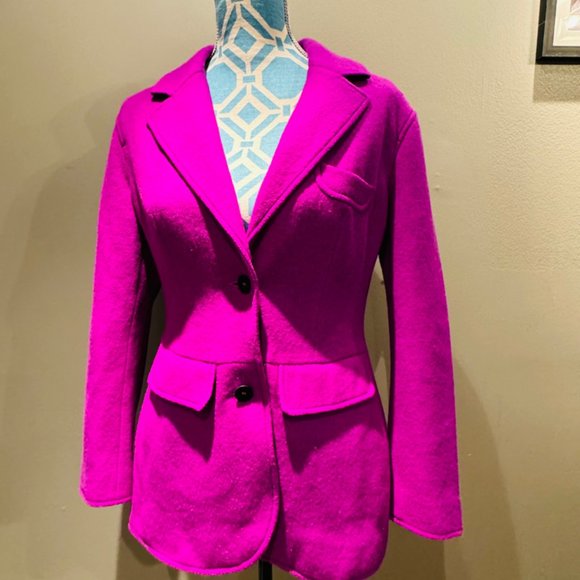 VTG Geiger Collection Pure Wool Blazer Size 36  Boiled Knit Austria cardigan - Picture 2 of 8